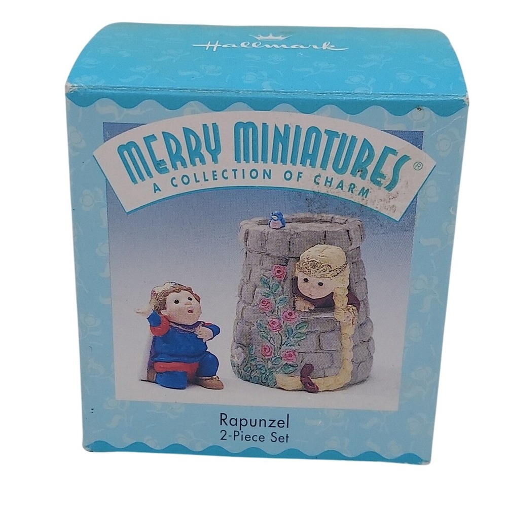 1998 Hallmark Merry Miniatures Rapunzel 2 Piece Set
